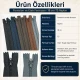 18 cm T5 kapalı uçlu naylon fermuar, pantolon ve eteklerde kullanıma uygun, dayanıklı polyester şerit ile tasarlanmıştır.
