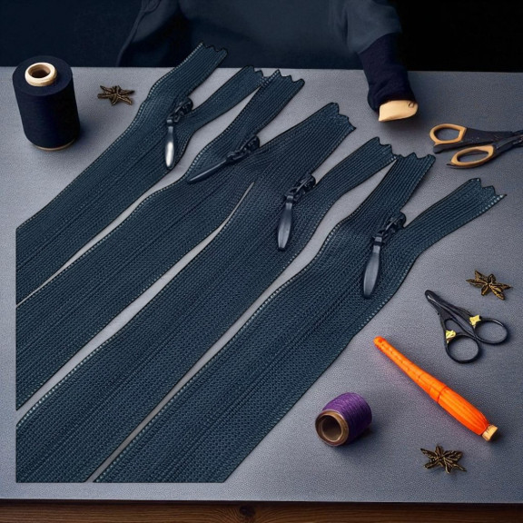 22 cm Kapalı Uçlu (Dipli) Gizli Tül Fermuar ZPHSN0022TUL