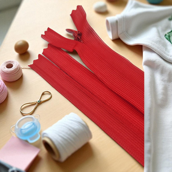 25 cm Kapalı Uçlu (Dipli) Gizli Tül Fermuar ZPHSN0025TUL