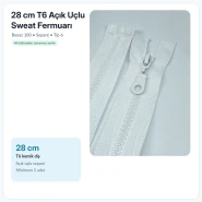 28 cm T6 Kemik Sweat Fermuarı Açık Uçlu Separé ZPHSN0028T6
