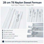 28 cm T6 Naylon Sweat Fermuarı Açık Uçlu Separé ZPHSN0028T6