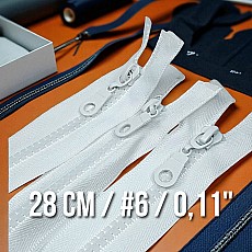28 cm  - 0,11" #6 Nylon Sweatshirt Zipper – Open End (Separate) ZPHSN0028T6 28 cm  - 0,11" #6 Nylon Sweatshirt Zipper – Open End (Separate) ZPHSN0028T6