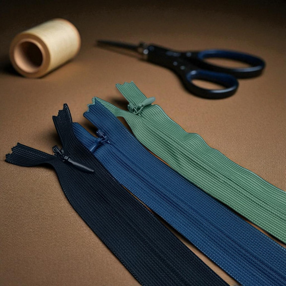 35 cm Kapalı Uçlu (Dipli) Gizli Tül Fermuar  ZPHSN0035TUL