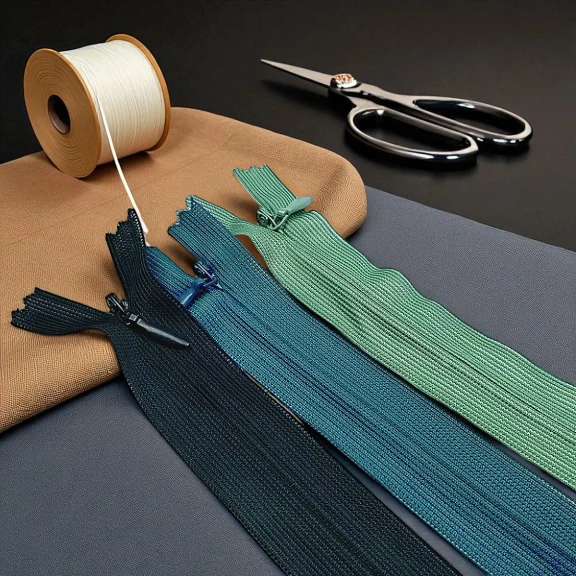 35 cm Kapalı Uçlu (Dipli) Gizli Tül Fermuar  ZPHSN0035TUL