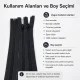 45 cm Tip 10 Naylon Mont Fermuarı Açık Uçlu Separé, mont ve ceketlerde kullanım için ideal