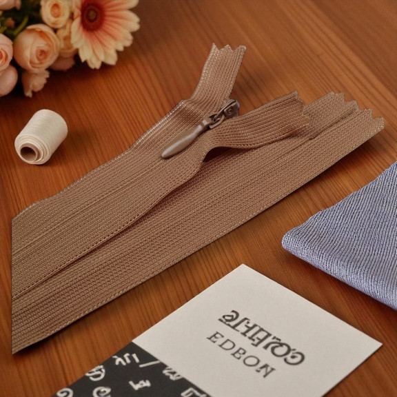 50 cm Kapalı Uçlu (Dipli) Gizli Tül Fermuar ZPHSN0050TUL