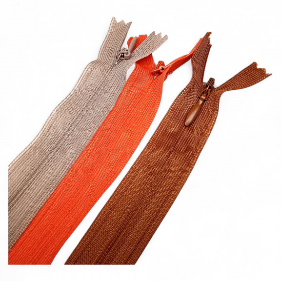 60 cm Kapalı Uçlu (Dipli) Gizli Tül Fermuar ZPHSN0060TUL