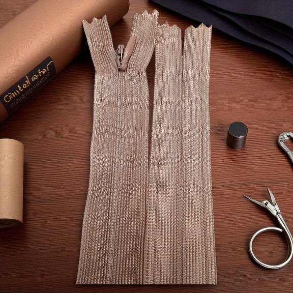 60 cm Kapalı Uçlu (Dipli) Gizli Tül Fermuar ZPHSN0060TUL