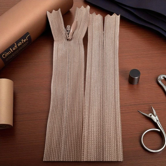 60 cm Kapalı Uçlu (Dipli) Gizli Tül Fermuar ZPHSN0060TUL