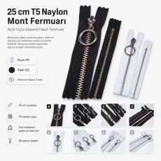 25 cm / 9.84 in N3 / #3 Nylon Coil Jacket Zipper – Open End ZPHSN0025T5