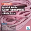 Braided Cord 130 cm - 1,42 yd Cotton Pink PROMO PROMOYKRD00PPink