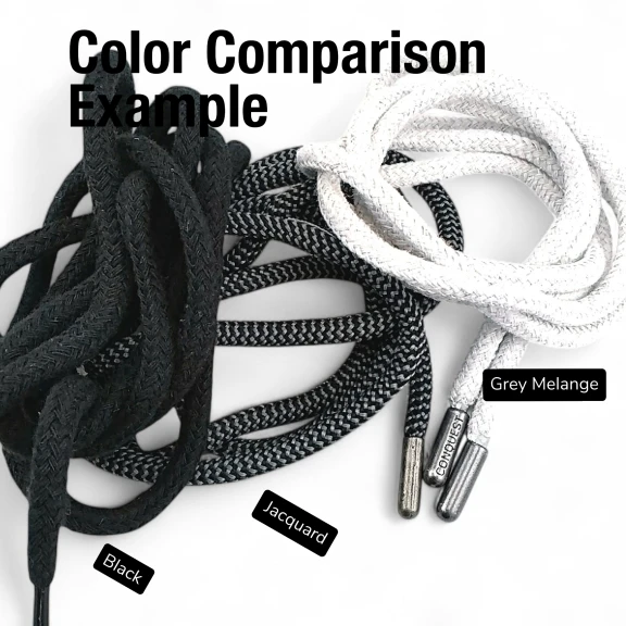 Braided Cord 130 cm - 1,42 yd Cotton Grey Melange Tres Cord 100 Pcs YKRD00PGMelanj