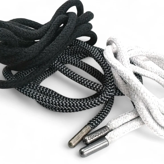 Braided Cord 130 cm - 1,42 yd Cotton Grey Melange Tres Cord 100 Pcs YKRD00PGMelanj