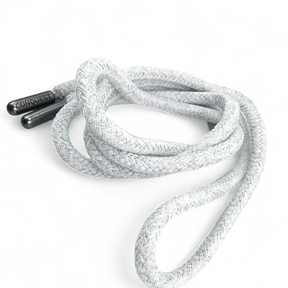 Braided Cord 130 cm - 1,42 yd Cotton Grey Melange Tres Cord 100 Pcs YKRD00PGMelanj