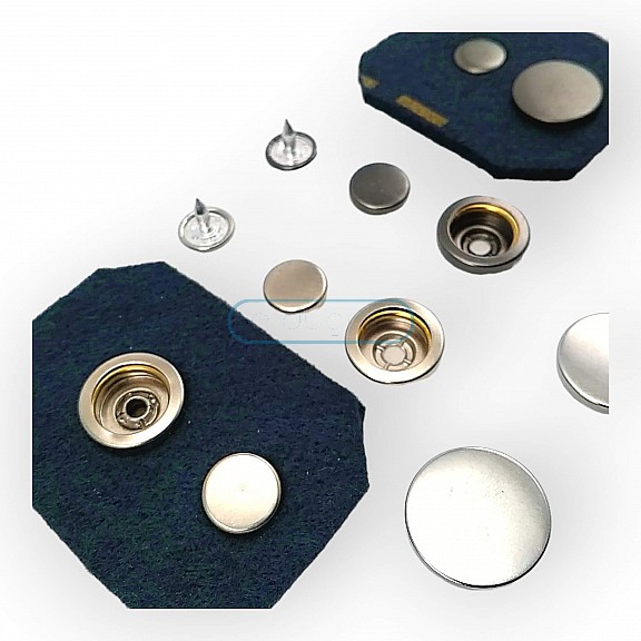 Stainless Coat Snap Button Deluxe Series 503C Italian Style DLXC00503P