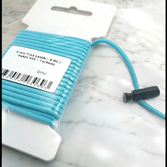 Round Rubber Turquoise 3 mm Tres Rubber 5 mt LYV0005PK455