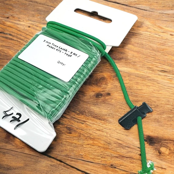 Yuvarlak Lastik Yeşil 3 mm Tres Lastik 5 mt LYV0005PK471