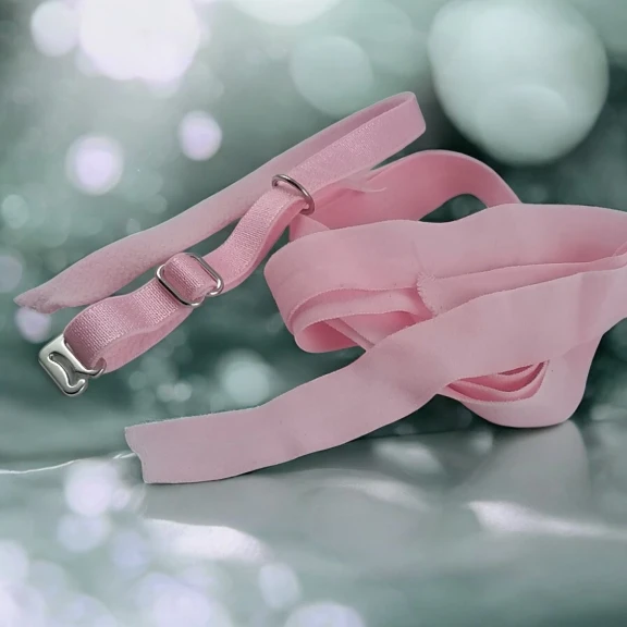 Sütyen Lastiği ve Sütyen Tokaları 3 Lü Set - Pembe 1 cm Lastik 100 mt/Rulo SUT0010Pink