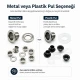 Plise Sineklik Kuşgözü 2 No 4,5 mm Uzun Borulu Metal veya Plastik Pul Seçenekli 250 Adet/Paket