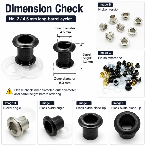 Plise Sineklik Kuşgözü 2 No 4,5 mm Uzun Borulu Metal veya Plastik Pul Seçenekli 250 Adet/Paket