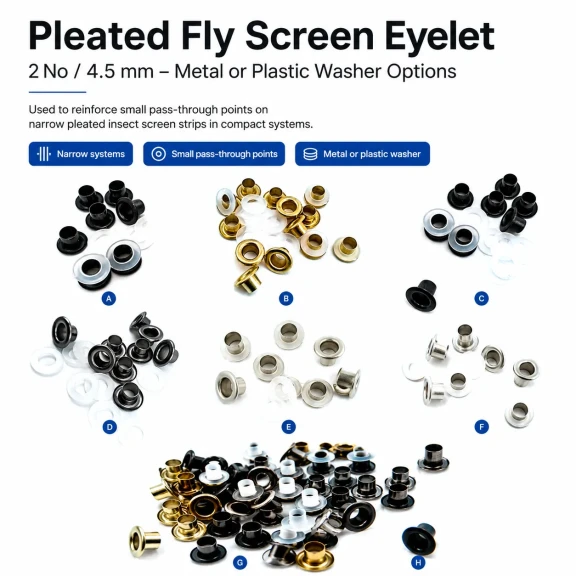 Plise Sineklik Kuşgözü 2 No 4,5 mm Metal veya Plastik Pul Seçenekli, Ayakkabı ve Çanta Aksesuarları için Uygun