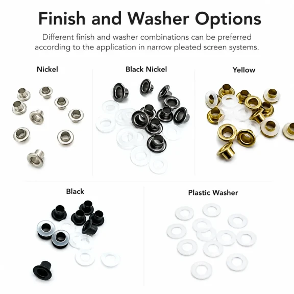 Plise Sineklik Kuşgözü 2 No 4,5 mm Metal veya Plastik Pul Seçenekli, Ayakkabı ve Çanta Aksesuarları için Uygun