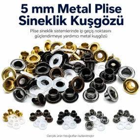 5 mm Metal Plise Sineklik Kuşgözü 1.000 Adet/Paket KSAC0003Sin5