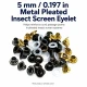 5 mm Metal Plise Sineklik Kuşgözü - Plise sineklik ve perde sistemlerinde kullanılan metal kuşgözü kapsülü