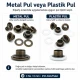 Plise sineklik kuşgözü 4 No 6 mm metal ve plastik pul seçenekleri ile 250 adet paket