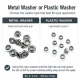 Plise sineklik kuşgözü 4 No 6 mm metal ve plastik pul seçenekleri ile 250 adet paket