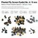 Plise sineklik kuşgözü 4 No 6 mm metal ve plastik pul seçenekleri ile 250 adet paket
