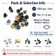 Plise sineklik kuşgözü 4 No 6 mm metal ve plastik pul seçenekleri ile 250 adet paket