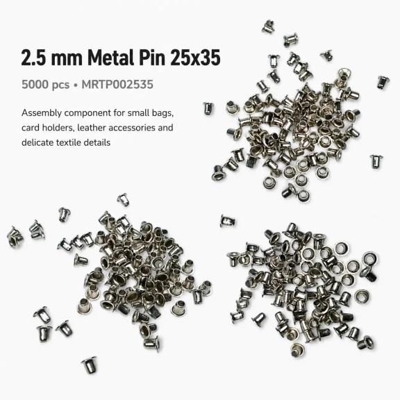 2.5 mm Steel Pin, 25x35 dimensions, 5000 pieces pack, high-grade metal for precision work