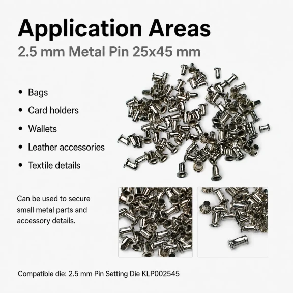 2.5 mm Steel Pin, 25x45 mm, 5000 Pieces Bulk Pack, High-grade Metal for Industrial Use