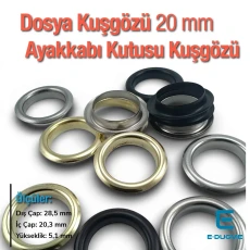 Dosya Kuşgözü 20 mm - Ayakkabı Kutusu Kuşgözü (1000 Ad/Paket) MT00020S