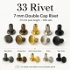 33 Perçin - 7 mm Çift Kapaklı Perçin, 7,5 mm Bacak Boyu Saç Malzeme Perçin - 500 Takım R00033CFT