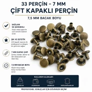 33 Perçin – 7 mm Çift Kapaklı Perçin / 7,5 mm Bacak Boyu Saç Malzeme Perçin – 500 Takım R00033CFT