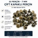 33 Perçin - 7 mm Çift Kapaklı Perçin, 7,5 mm Bacak Boyu Saç Malzeme Perçin - 500 Takım R00033CFT