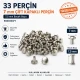 33 Perçin - 7 mm Çift Kapaklı Perçin, 7,5 mm Bacak Boyu Saç Malzeme Perçin - 500 Takım R00033CFT