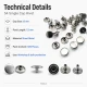 54 Tek Kapaklı Rivet 12 mm / 7,5 mm Bacak Saç Malzeme Perçin - 500 Adet R0004, metal perçin seti, dayanıklı ve yüksek
