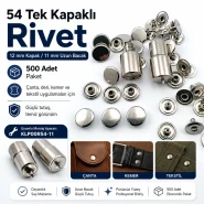 54 Tek Kapaklı Rivet 12 mm / 11 mm Uzun Bacak Saç Malzeme Perçin – 500 Adet R00054-11