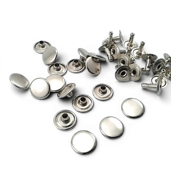 54 Tek Kapaklı Rivet 12 mm / 7,5 mm Bacak Saç Malzeme Perçin - 500 Adet, çanta, deri, kemer ve tekstil aksesuarları için