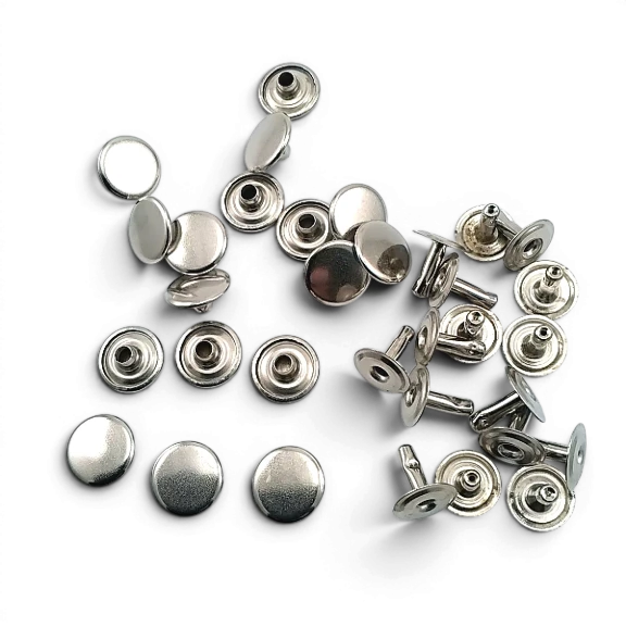 54 Tek Kapaklı Rivet 12 mm / 7,5 mm Bacak Saç Malzeme Perçin - 500 Adet, çanta, deri, kemer ve tekstil aksesuarları için