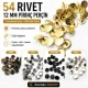 54 Rivet 12 mm Kapak / 7 mm Bacak Pirinç Perçin - 500 Adet R00054PR, çanta, kemer ve tekstil aksesuarları için dekoratif ve