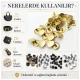 54 Rivet 12 mm Kapak / 7 mm Bacak Pirinç Perçin - 500 Adet R00054PR, çanta, kemer ve tekstil aksesuarları için dekoratif ve