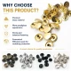 54 Rivet 12 mm Kapak / 7 mm Bacak Pirinç Perçin - 500 Adet R00054PR, çanta, kemer ve tekstil aksesuarları için dekoratif ve