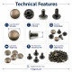 33.5 Single Cap Rivet 9.5 mm (0.37") / 7.5 mm (0.29") Post Steel Rivet – 1000 Pieces R000595