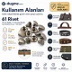 61 Rivet 15 mm Kapak - 11 mm Uzun Bacak Saç Malzeme Perçin - 500 Adet R00061-11