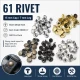 61 Rivet 15 mm Kapak / 7 mm Bacak Saç Malzeme Perçin - 500 Adet, çanta, kemer, tekstil aksesuarları için uygun dekoratif ve