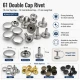 61 Çift Kapaklı Rivet 15 mm Kapak 12 mm Alt Kapak 7 mm Bacak Saç Malzeme Perçin - 500 Takım R00061CFT-7